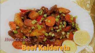 HOW TO COOKBEEF KALDERETA MYOWNVERSIONLUTONGBAHAY [upl. by Yelahs]