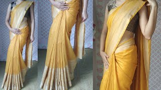 Wear silk saree perfectly  silk saree wear to look slim amp tall easy way [upl. by Norbert]