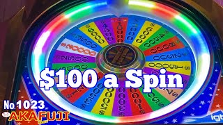 100 Slot Huge Win💖 WHEEL OF FORTUNE DOUBLE DIAMOND JACKPOT HANDPAY RED WHITE BLUE Casino 赤富士スロット [upl. by Edas]