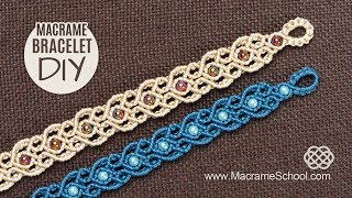 Stylized Hearts Arabic Motif Macramé Bracelet Tutorial [upl. by Isleen]