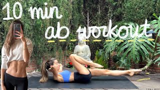 10MIN ab pilates workout  small waist  toned stomach  no equipment [upl. by Walburga]