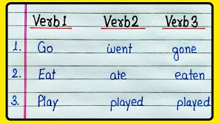 10 Verb forms  Verb forms in English Grammar  Verb1 Verb2 Verb3 of 10 Verbs  English Grammar [upl. by Asnerek]