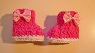 Babyboots hÃ¤keln  Babyschuhe  crochet  Boots  Schuhe  Baby  Babysocke [upl. by Albrecht464]