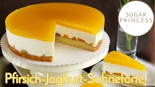 Einfachste PfirsichJoghurtSahnetorte Super frisch leicht und fruchtig Rezept von Sugarprincess [upl. by Dilisio478]