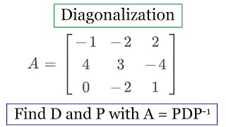 Diagonalize 3x3 matrix [upl. by Aoniak]