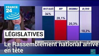 Législatives en France  le Rassemblement national arrive en tête avec 34  • FRANCE 24 [upl. by Peyter]