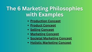 Marketing Philosophies 6 Marketing Concepts with Examples [upl. by Oetomit]