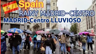 4K SPAIN 🇪🇸RAINY MADRID CENTRO WALK TOUR 3 Oct 2021 Plaza España Gran Via Callao Montera Sol [upl. by Polloch]