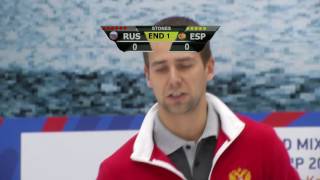 World Mixed Curling Championship 2016  Round Robin RUS vs ESP [upl. by Tam669]