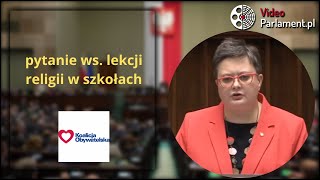 KO  pytanie ws lekcji religii w szkołach [upl. by Htiffirg]