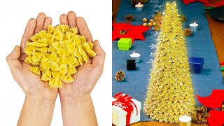 DECORAZIONI NATALIZIE con la PASTA  le migliori idee di artigianato creativo [upl. by Kendall]