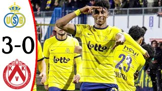 Union SaintGilloise vs Kortrijk 30 Kevin Rodríguez Goal  All Goals and Extended Highlights [upl. by Kauffmann91]