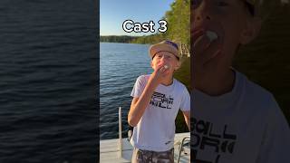 Chugging Marshmallows every Cast until we Catch a Fish trending funny fishing marshmallow chug [upl. by Ellesor]