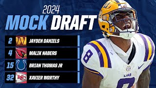 POSTCOMBINE NFL MOCK DRAFT Malik Nabers off the board BEFORE Marvin Harrison Jr  CBS Sports [upl. by Boyes]