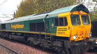 Freightliner class 66 at Brondesbury station [upl. by Sibell]