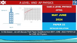 AS LEVEL PHYSICS 9702 PAPER 1MAYJUNE 2024  PAPER 22  970222MJ24  PART 02 [upl. by Norek]