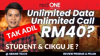 RM40 Terbakar Dengar Pelan Telco Terbaik Untuk Pelajar Pensyarah Guru  redONE UX40 [upl. by Ennail]