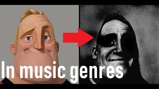 Mr Incredible Becoming Uncanny  IN MUSIC GENRES [upl. by Rialcnis]