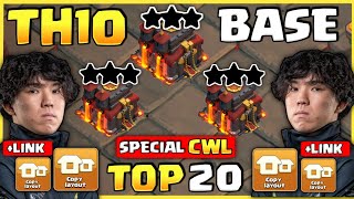 TOP 20 NEW BEST TH10 CWL BASE LINK 2023 TH10 WAR BASE LINK 2023 TH10 BASE 2023 CLASH OF CLANS [upl. by Edson655]