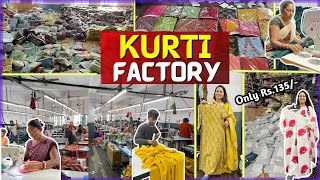 Kurti Factory in Surat  Kurti Manufacturer  Best Ethnic Wear  Cash On Delivery  Kurti Rs135 [upl. by Drue]