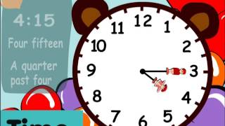 Telling time fifteen minutes or quater past the hour  Fun clocks for kids to learn time [upl. by Persson]