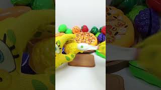 cutting pineapple for pizza with Spongebob asmr satisfying cuttingsounds toys [upl. by Arrik]