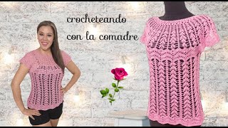 ⭐⭐⭐⭐⭐tutorial blusa de encaje floral a crochet parte 1 crocheteando con la comadre [upl. by Nylodnewg425]