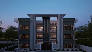 Stunning 3 story residential building design Showcase  walkthrough animation  D5 render  4K [upl. by Donatelli]