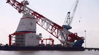 The worlds largest 140meterclass piledriving barge [upl. by Kallista]