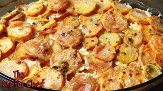 Savory Sweet Potato Gratin  One Pot Chef [upl. by Leanora]