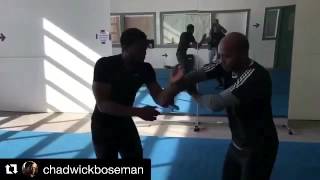 Marrese Crump trains Chadwick Boseman [upl. by Ita]