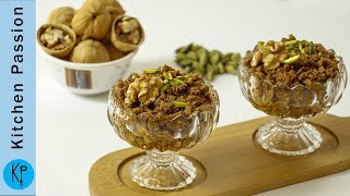 72 Walnut Halwa Recipe by Kitchen Passion  Walnut Dessert  Akhrot Ka Halwa [upl. by Tijnar]