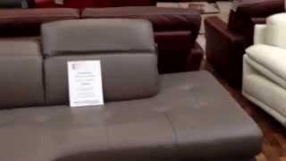 Natuzzi Editions Corner group mushroomgrey Italian quality genuine leather sofa [upl. by Kimberly801]