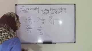 5th Grade Math Adding and Subtracting Mixed Numbers Summary [upl. by Harmonie746]