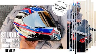 Best budget helmet in 2022  Studds Thunder D8 Helmet White N1  Unboxing amp Review [upl. by Ros]