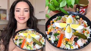 👌Salade de riz au thonسلاطة روز بالتن صيافي خفيفة دبارة للي ماعينوش في الكوجينة صحية وبنة على بنة👌 [upl. by Nairolf48]