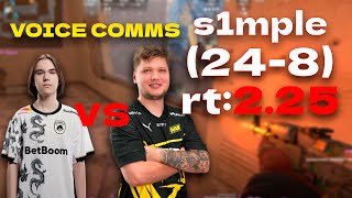 CS2 POV NAVI s1mple 248 VOICE COMMS rt225 vs donk mirage  FACEIT PRO DEMO [upl. by Ezequiel]