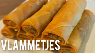 Vlammetjes pittige snack hapje receptSpicy Flame snack spring roll [upl. by Llerrud]