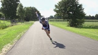 Inline Skate Double Push Technique Slowmotion Mark Horsten [upl. by Rudie]