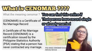 What is the CENOMAR  This is Online guide for all Record Single Married ECT [upl. by Liarret]