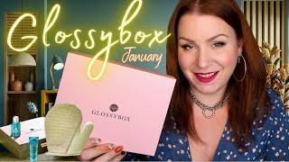 UNBOXING GLOSSYBOX JANUARY 2024 BEAUTY SUBSCRIPTION BOX new subs get an extra freebie [upl. by Terle996]