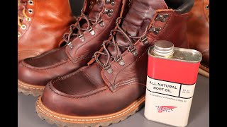 Red Wing quotAll Natural Boot Oilquot Treating the Sawmill 2927 [upl. by Dawn]