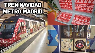 🎅 TREN DE NAVIDAD en el Metro de Madrid 2023 🎄🤶 Viajando en Línea 6 en el tren navideño decoración [upl. by O'Kelly]