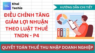 Điều Chỉnh Tăng Giảm Lợi Nhuận Theo Luật Thuế TNDN  Phần 4 [upl. by Esina353]