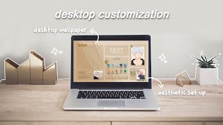 how to make your laptoppc aesthetic 🤎 windows 10 customization [upl. by Loggia]