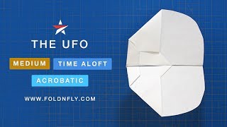 ✈ Make a Paper Airplane That Floats and Glides  The UFO  Fold N Fly [upl. by Odrarej]