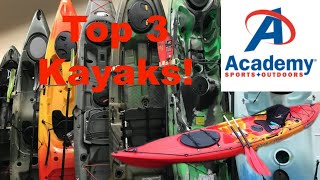 TOP 3 Kayaks from Academy for Kayak Fishing [upl. by Aciraa]