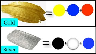 Mettalic colour from primary colourscolour mixinggolden and silver mettalic colour from 3 colours [upl. by Varion]