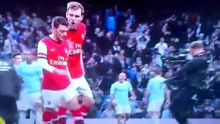 Mertesacker shouts at Özil Arsenal vs Man city [upl. by Ilenna]