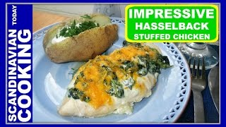 6 Ingredients 🍗 Seriously Impressive Hassselback Stuffed Chicken Recipe [upl. by Eilatam]